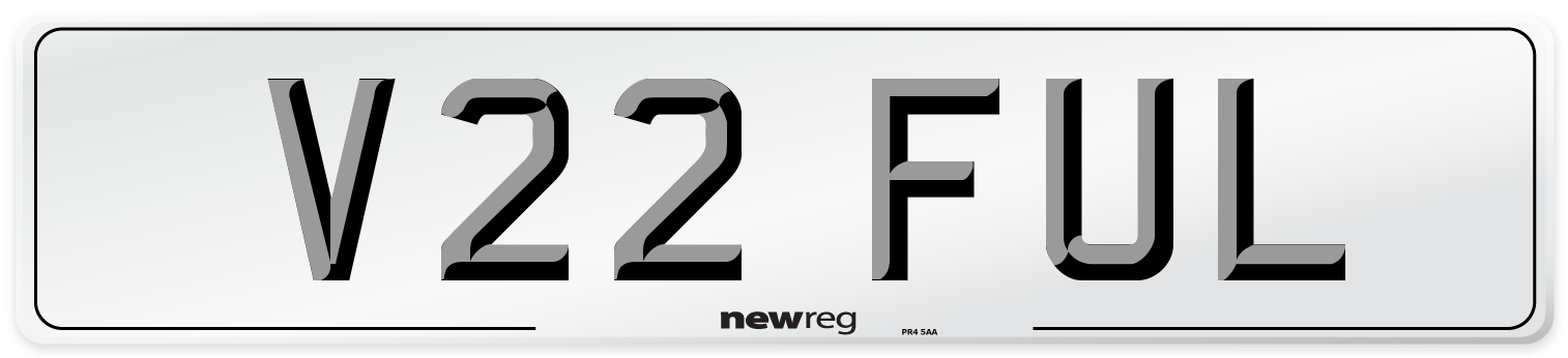 V22 FUL Number Plate from New Reg